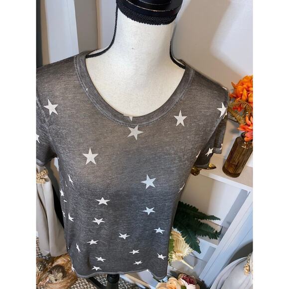 Lucky Brand Brown Stars Tee size Small Worn Retro Vintage Look Thin T-Shirt GUC - Picture 3 of 11
